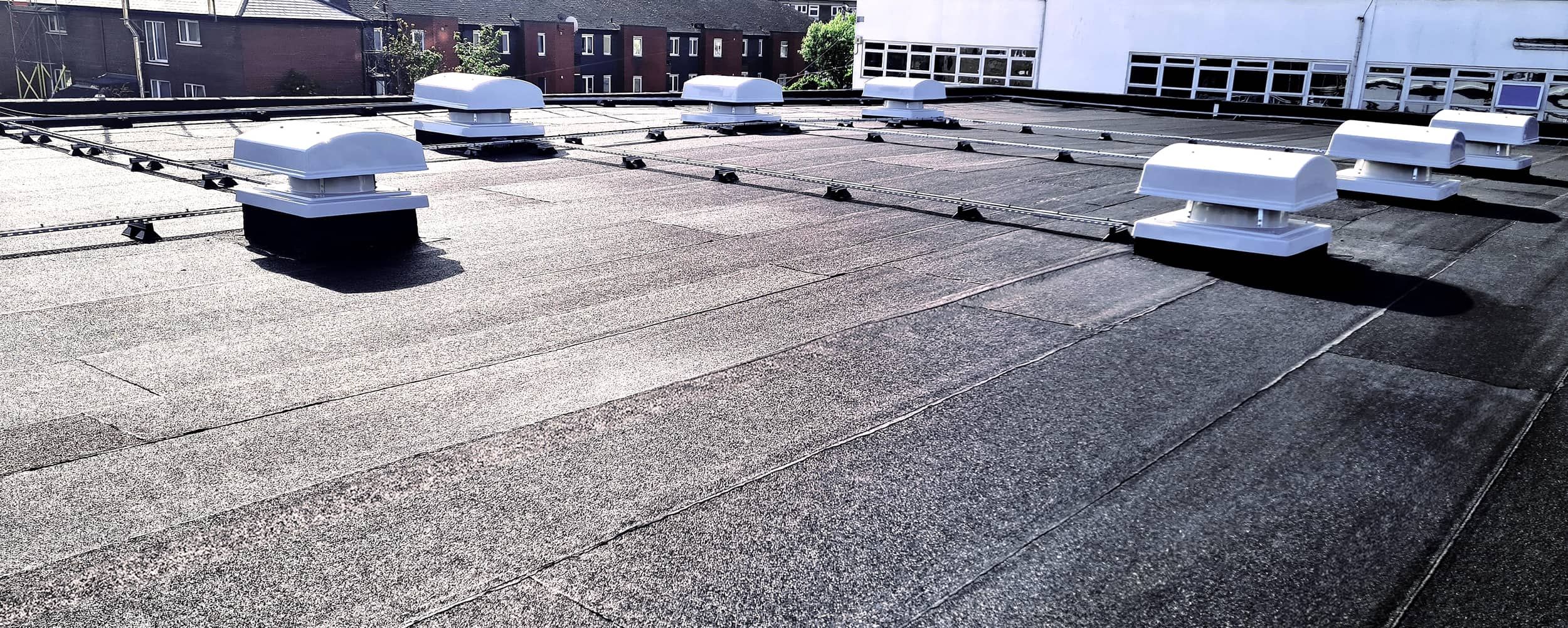 flat roof with vents